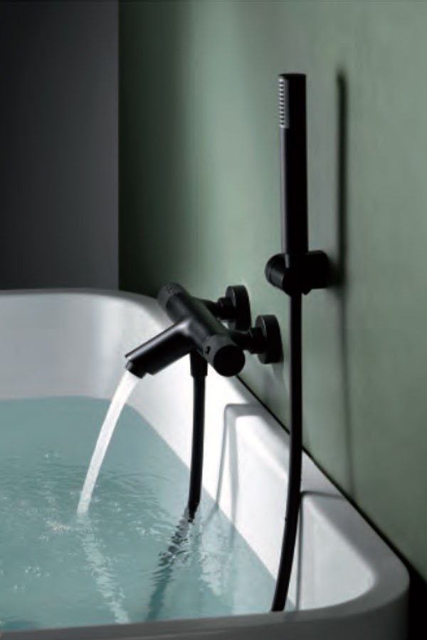 Imex - Grifo de baño/ducha termostático Line negro mate - BricoandPool