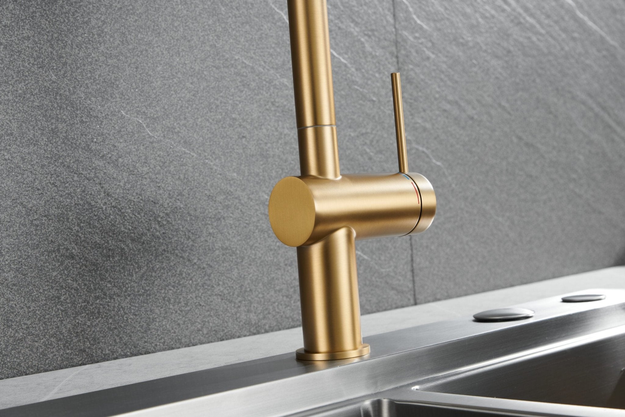 Imex - Grifo de cocina BERNA oro cepillado - BricoandPool