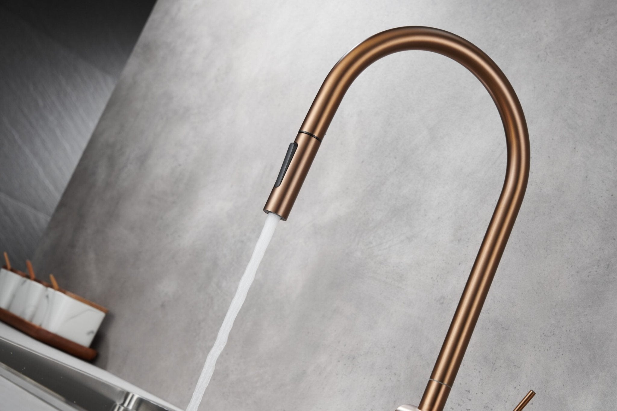 Imex - Grifo de cocina BERNA oro rosa cepillado - BricoandPool