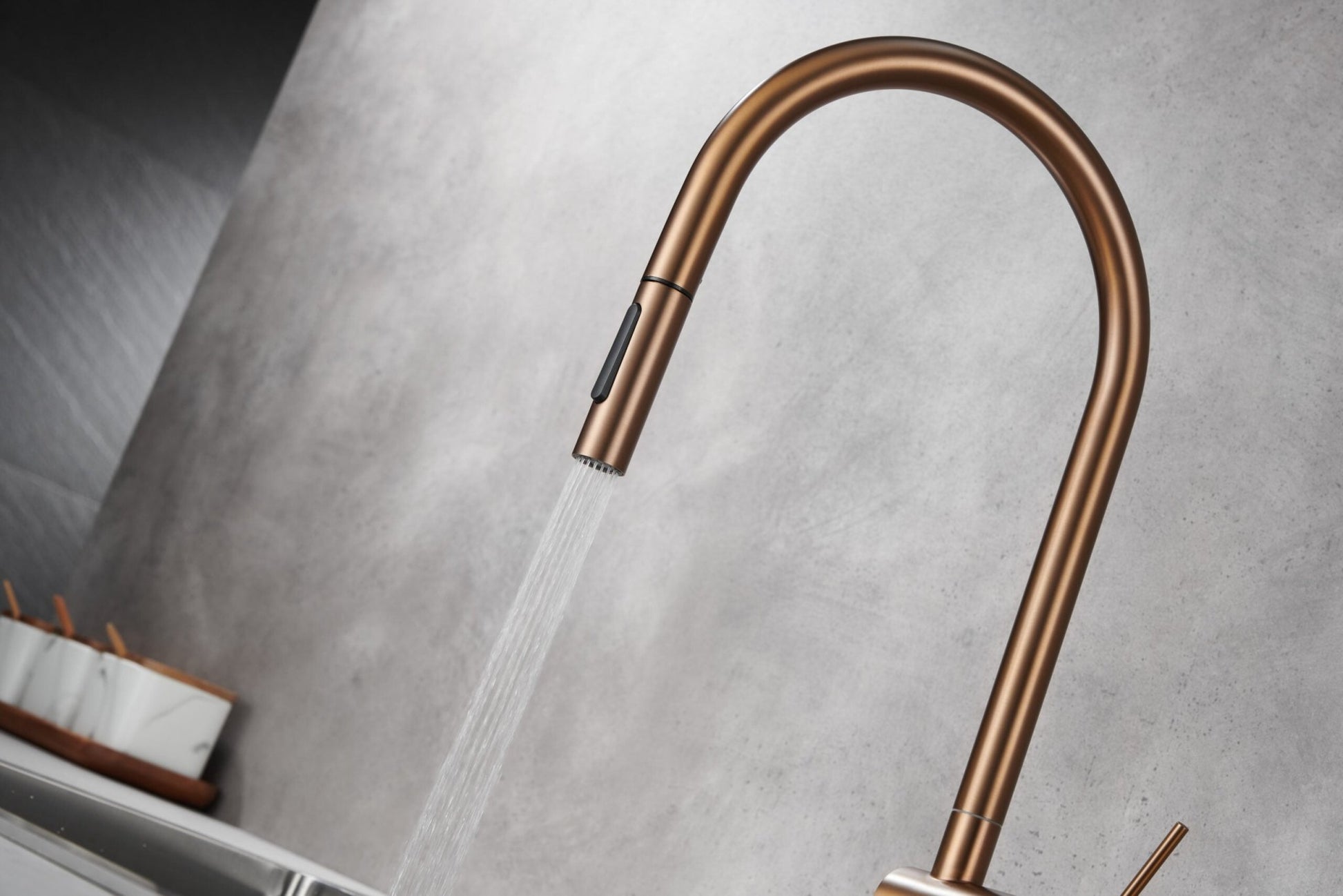 Imex - Grifo de cocina BERNA oro rosa cepillado - BricoandPool