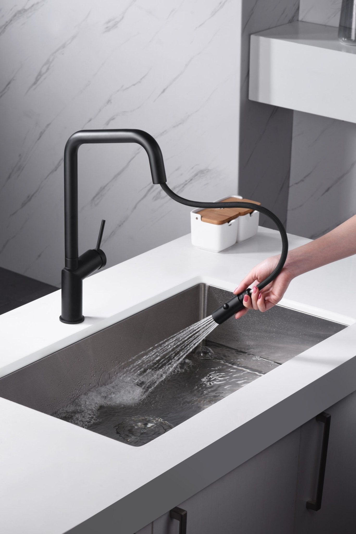 Imex - Grifo de cocina BONN negro mate - BricoandPool