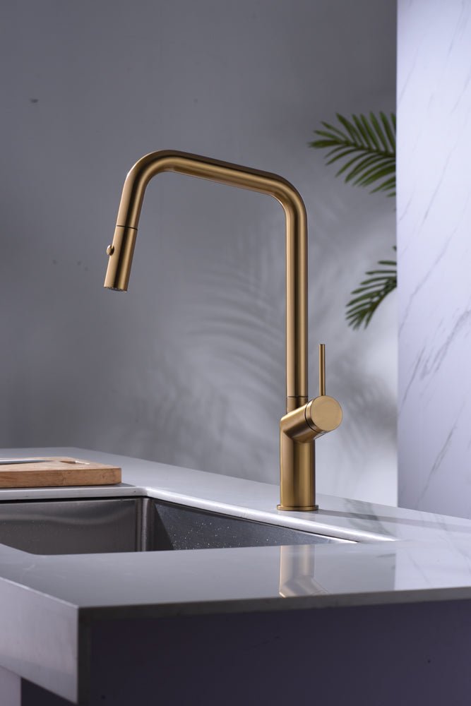 Imex - Grifo de cocina BONN oro cepillado - BricoandPool