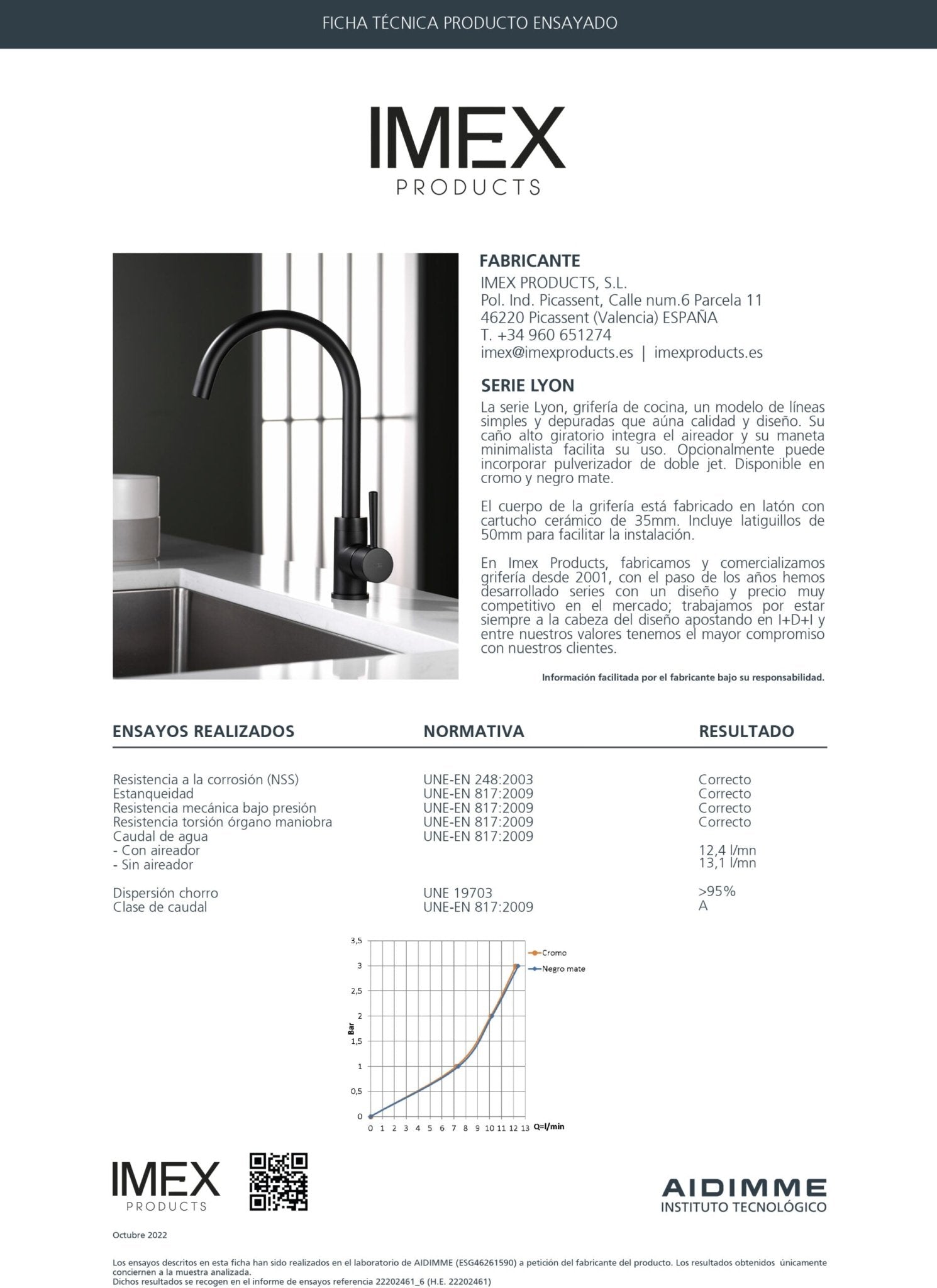 Imex - Grifo de cocina LYON - BricoandPool