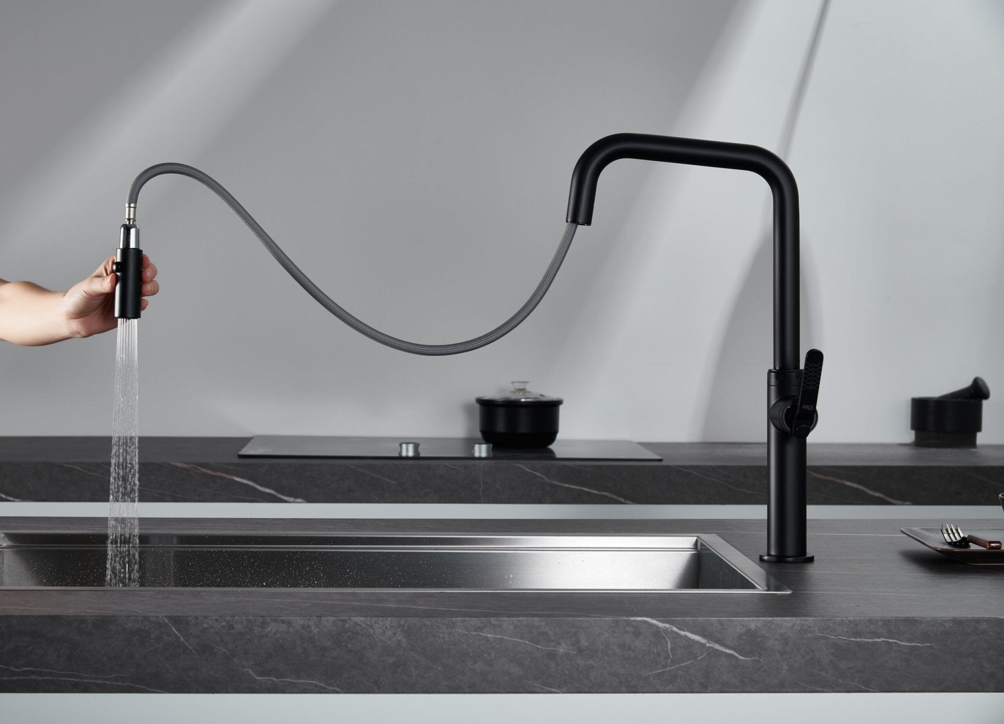 Imex - Grifo de cocina NIZA negro mate - BricoandPool