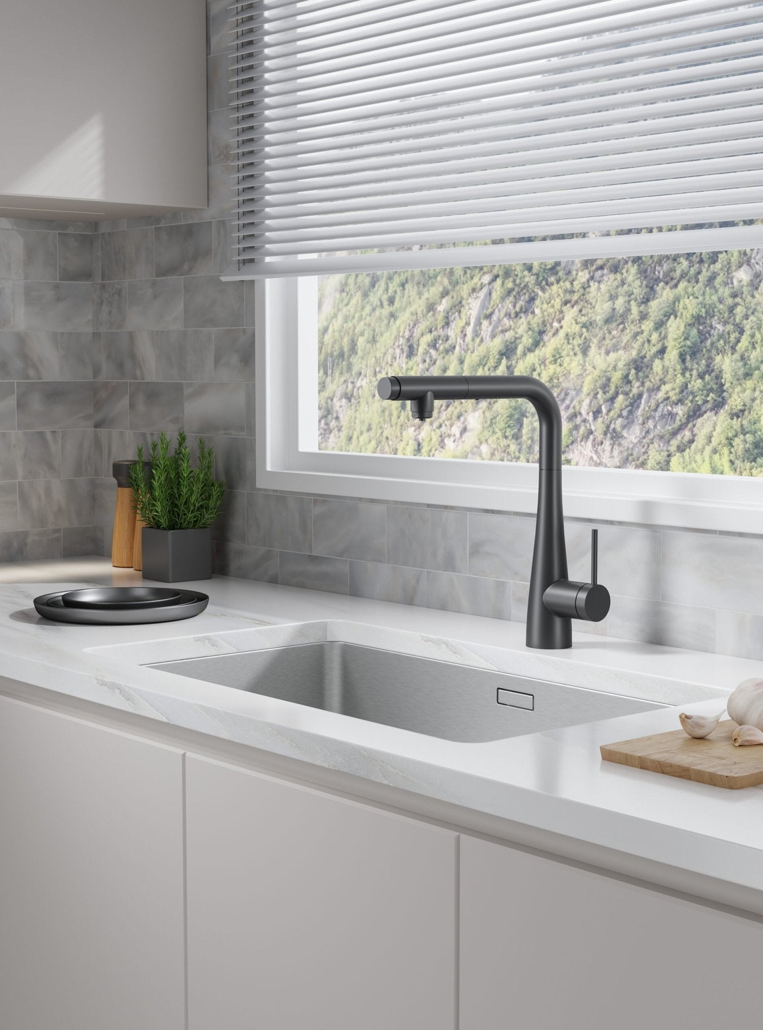 Imex - Grifo de cocina SPLIT para osmosis negro mate - BricoandPool