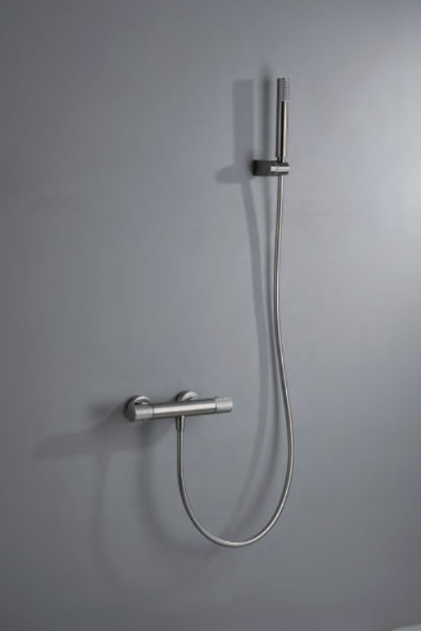 Imex - Grifo de ducha termostático Line níquel cepillado - BricoandPool