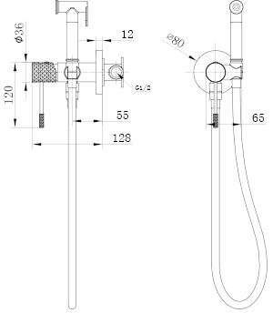 Imex - Grifo empotrado de bidé Génova negro mate - BricoandPool