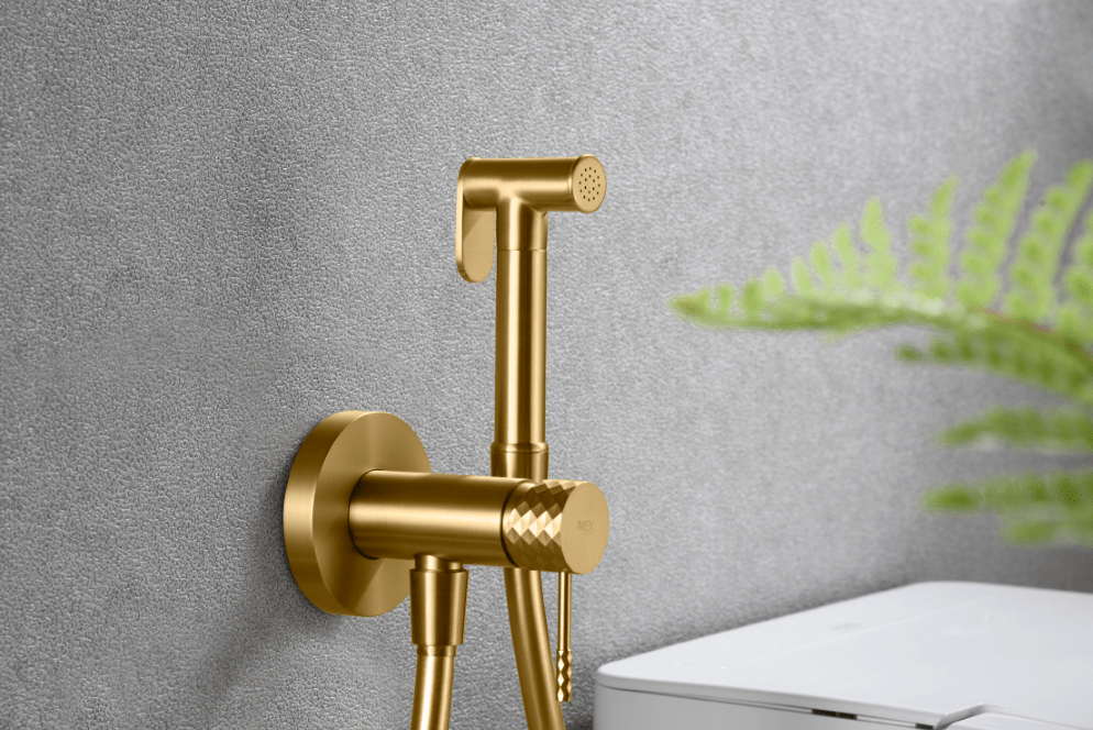 Imex - Grifo empotrado de bidé Génova oro cepillado - BricoandPool