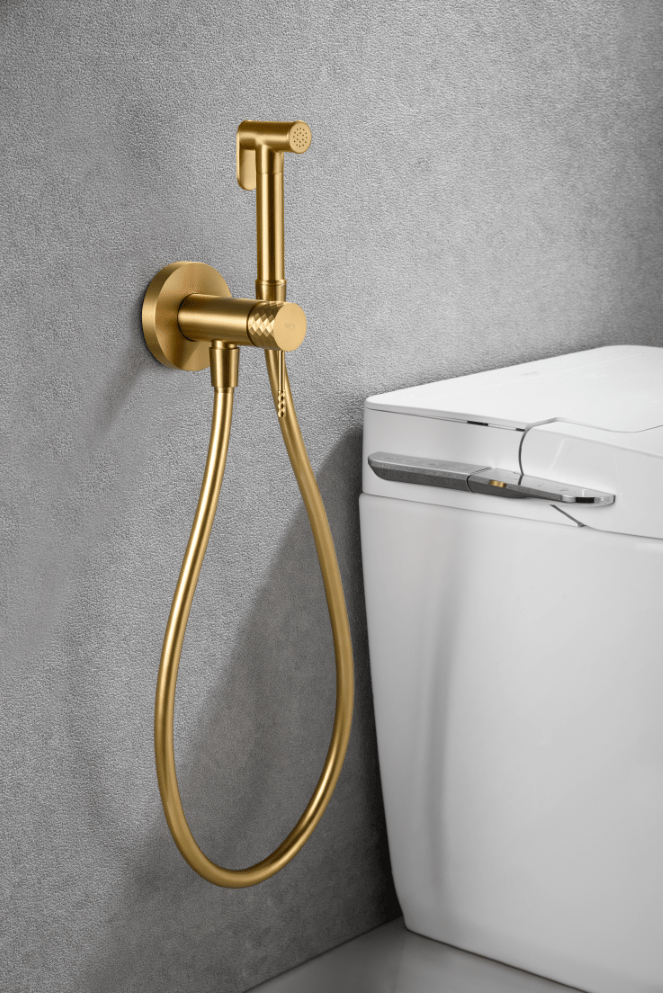 Imex - Grifo empotrado de bidé Génova oro cepillado - BricoandPool