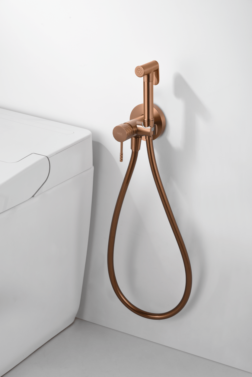 Imex - Grifo empotrado de bidé Génova oro rosa cepillado - BricoandPool