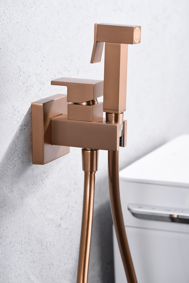 Imex - Grifo empotrado de bidé Irlanda oro rosa cepillado - BricoandPool