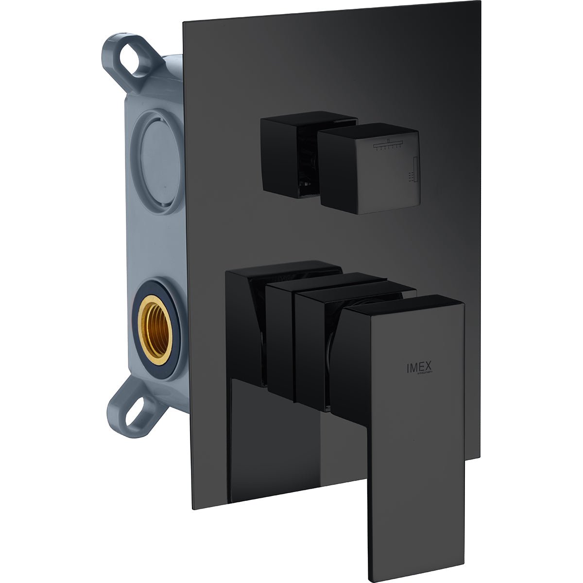 Imex - Grifo empotrado monomando 4 vías negro mate - BricoandPool