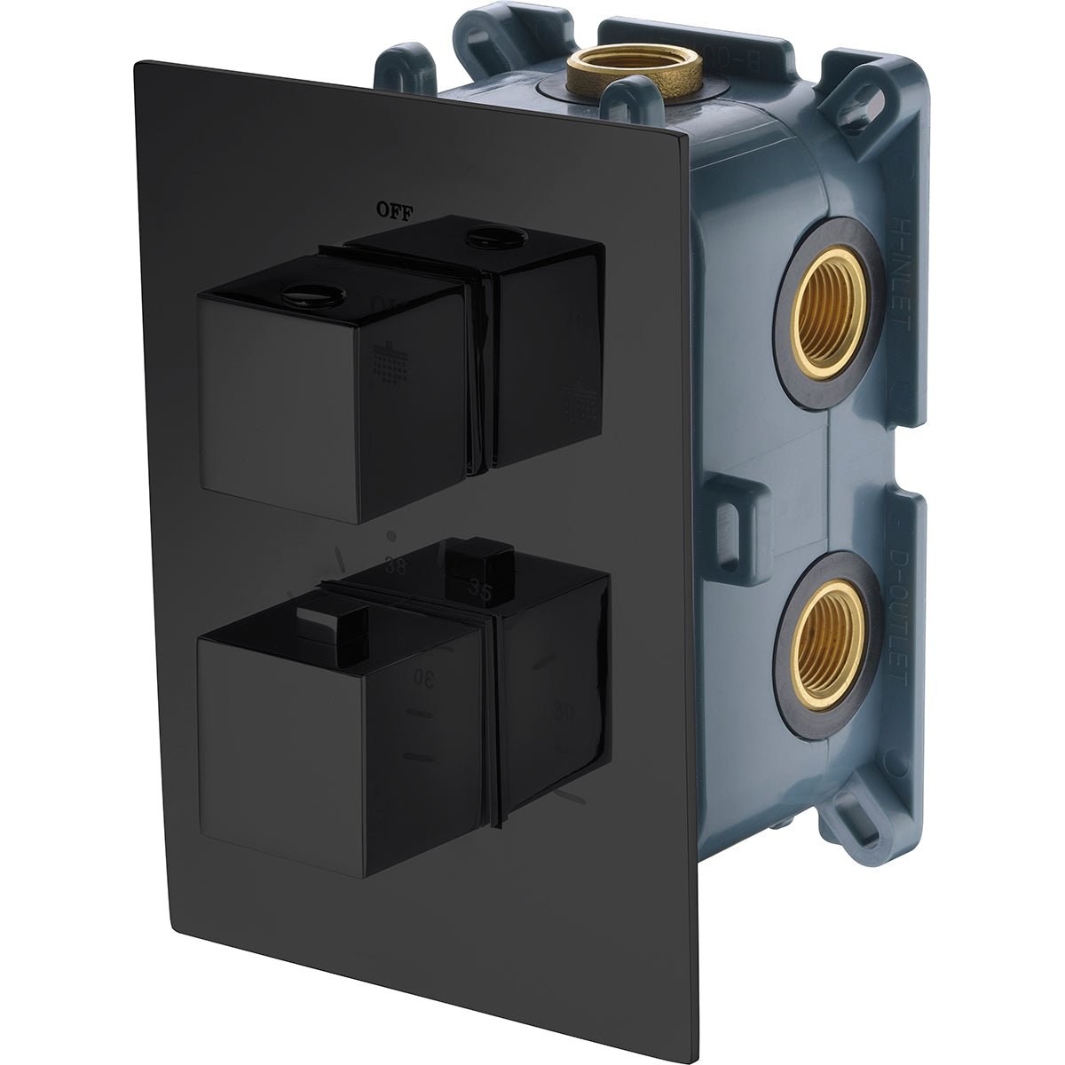 Imex - Grifo empotrado termostático 4 vías negro mate - BricoandPool