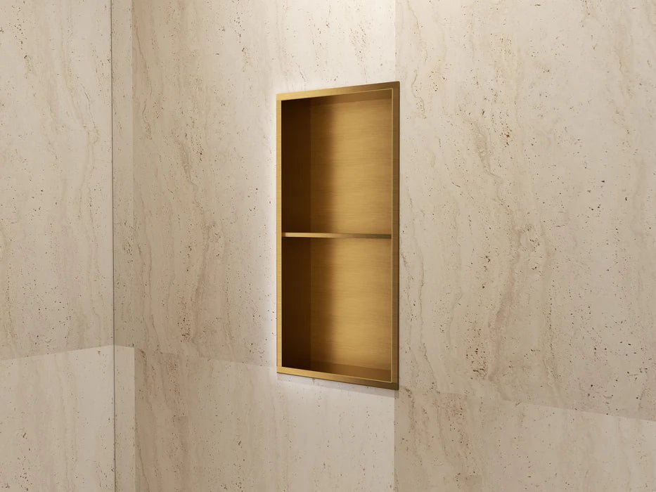 Imex - Hornacina Artic con estante oro cepillado - BricoandPool