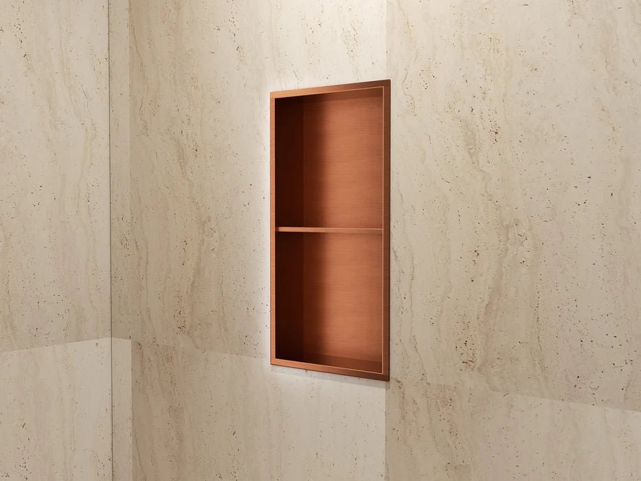 Imex - Hornacina Artic con estante oro rosa cepillado - BricoandPool