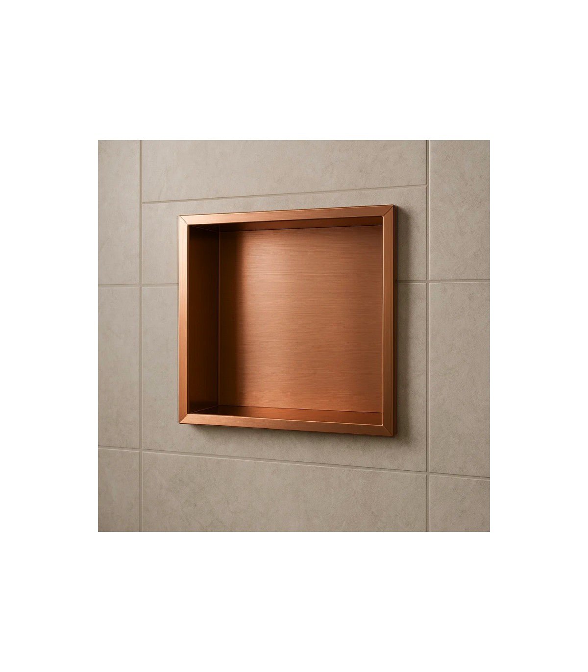 Imex - Hornacina cuadrada Atlantic oro rosa cepillado - BricoandPool