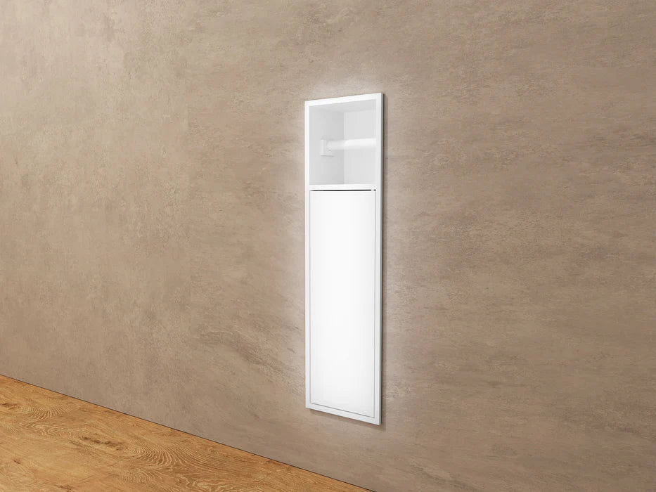 Imex - Hornacina Egean con puerta y portarrollos blanco mate - BricoandPool