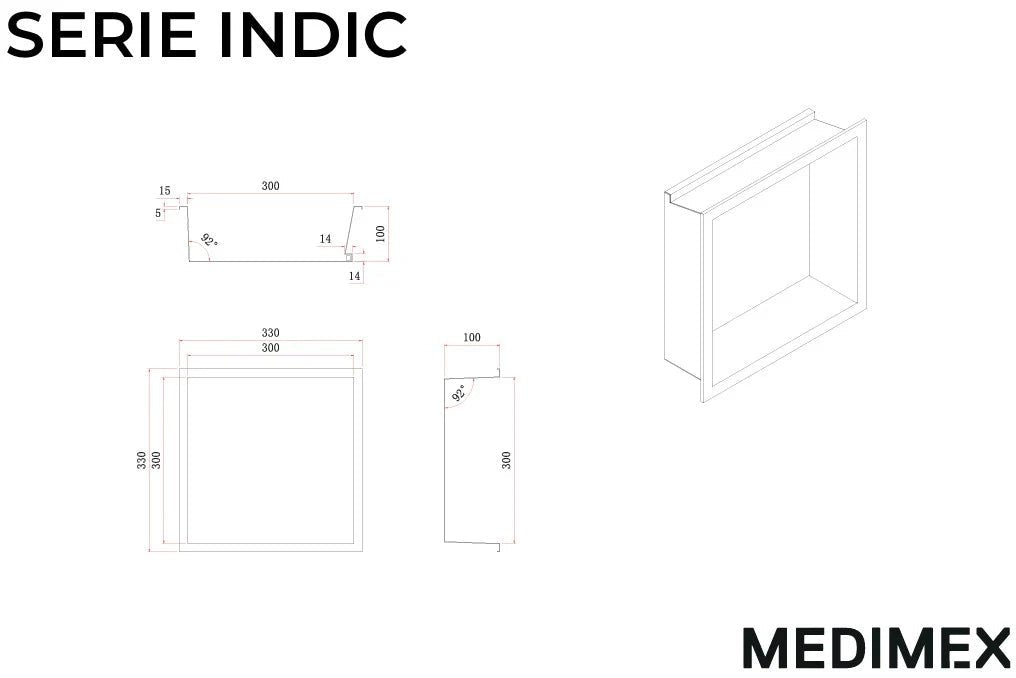 Imex Hornacina Indíc con LED  níquel cepillado - BricoandPool