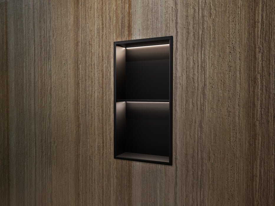 Imex - Hornacina Marshall con estante y LED negro mate - BricoandPool