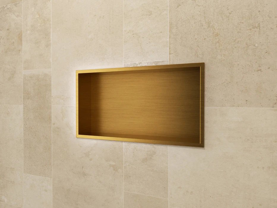 Imex - Hornacina rectangular Pacific oro cepillado - BricoandPool