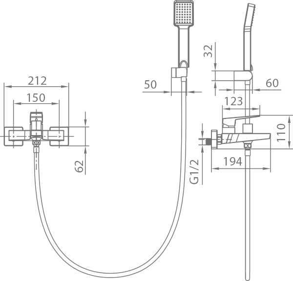 Imex - Kit baño / ducha monomando Art negro mate - BricoandPool