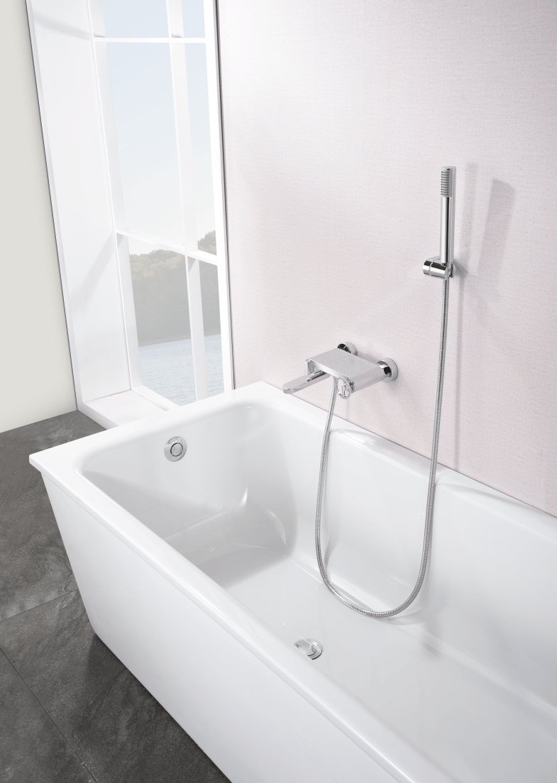 IMEX Einhebelmischer Für Wand – Mit Quadratischem Duschkopf & Handbrause, Serie Schweden, Mattschwarz