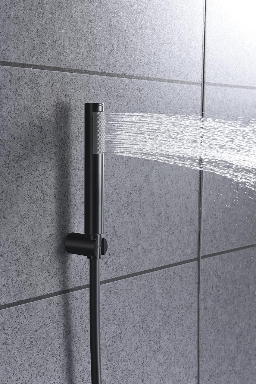 Imex - Kit baño / ducha monomando Olimpo negro mate - BricoandPool