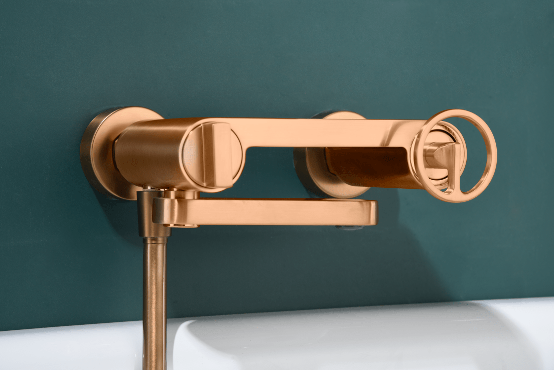 Imex - Kit baño / ducha monomando Olimpo oro rosa cepillado - BricoandPool
