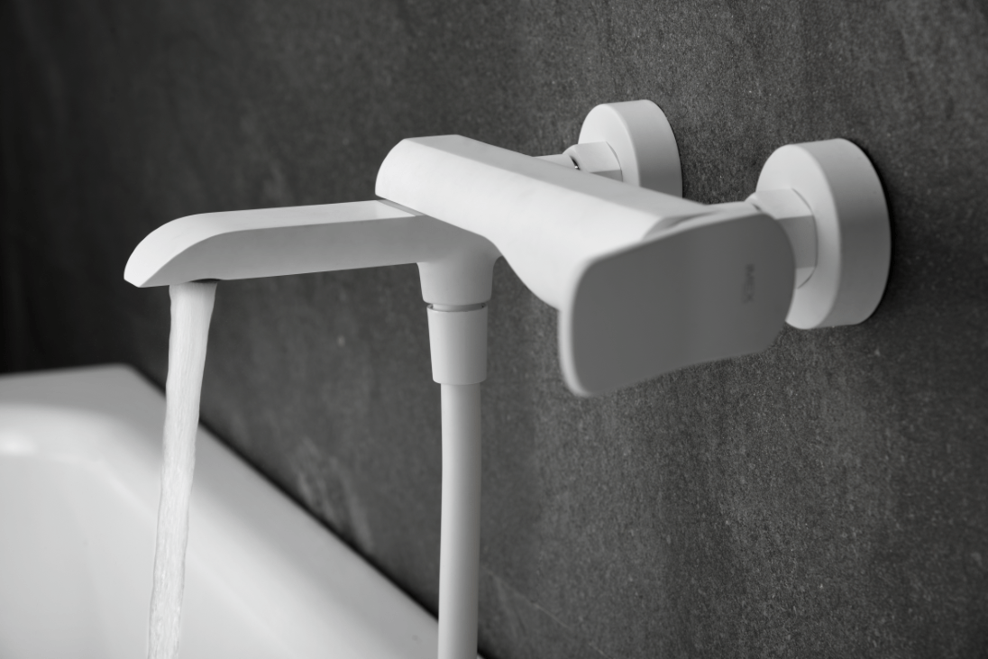 Imex - Kit baño/ducha monomando Dinamarca blanco mate - BricoandPool