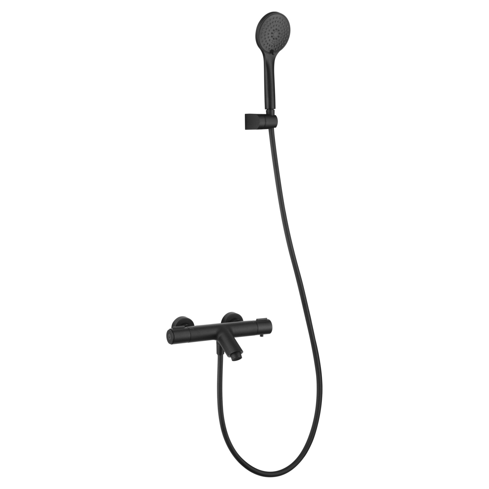 Imex - Kit baño/ducha termostático Eco - Kent negro mate - BricoandPool