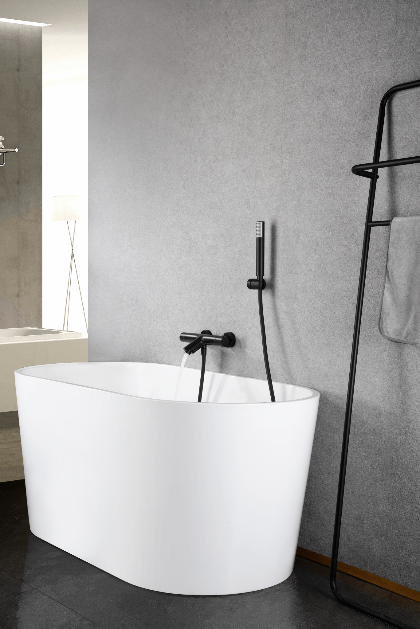 Imex - Kit baño/ducha termostático Monza negro mate - BricoandPool