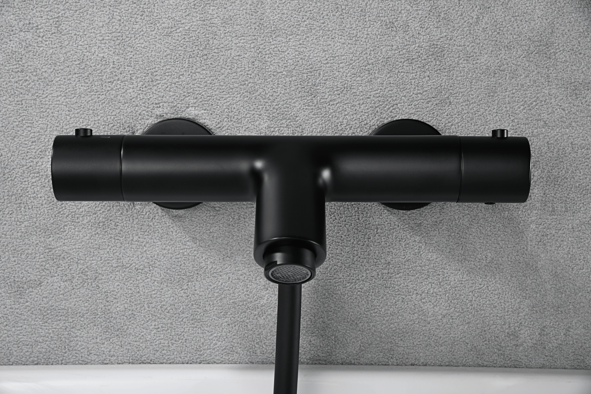 Imex - Kit baño/ducha termostático Monza negro mate - BricoandPool