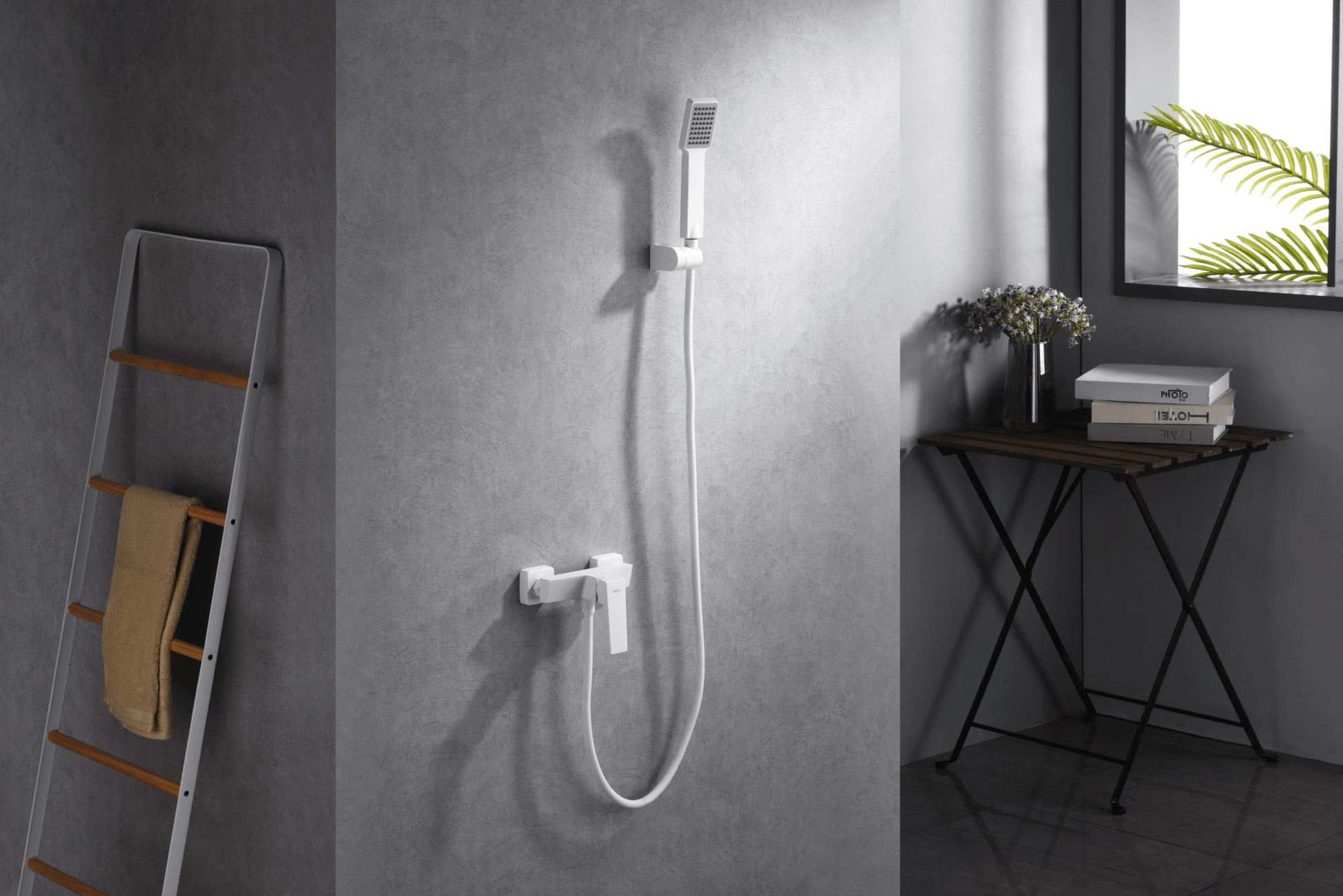 Imex - Kit ducha monomando Art blanco mate - BricoandPool