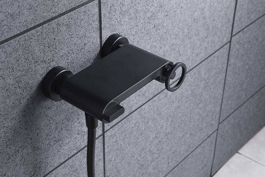 Imex - Kit ducha monomando Olimpo negro mate - BricoandPool