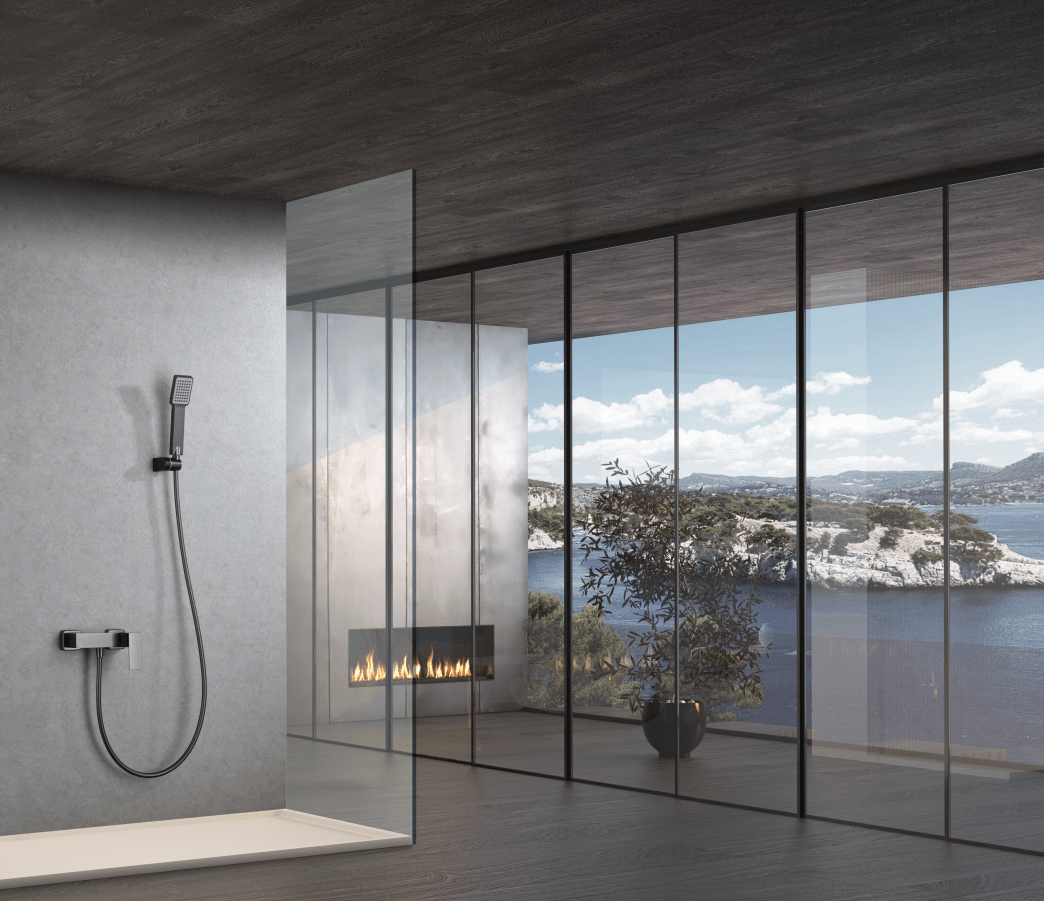 Imex - Kit ducha monomando Pisa black gun metal - BricoandPool