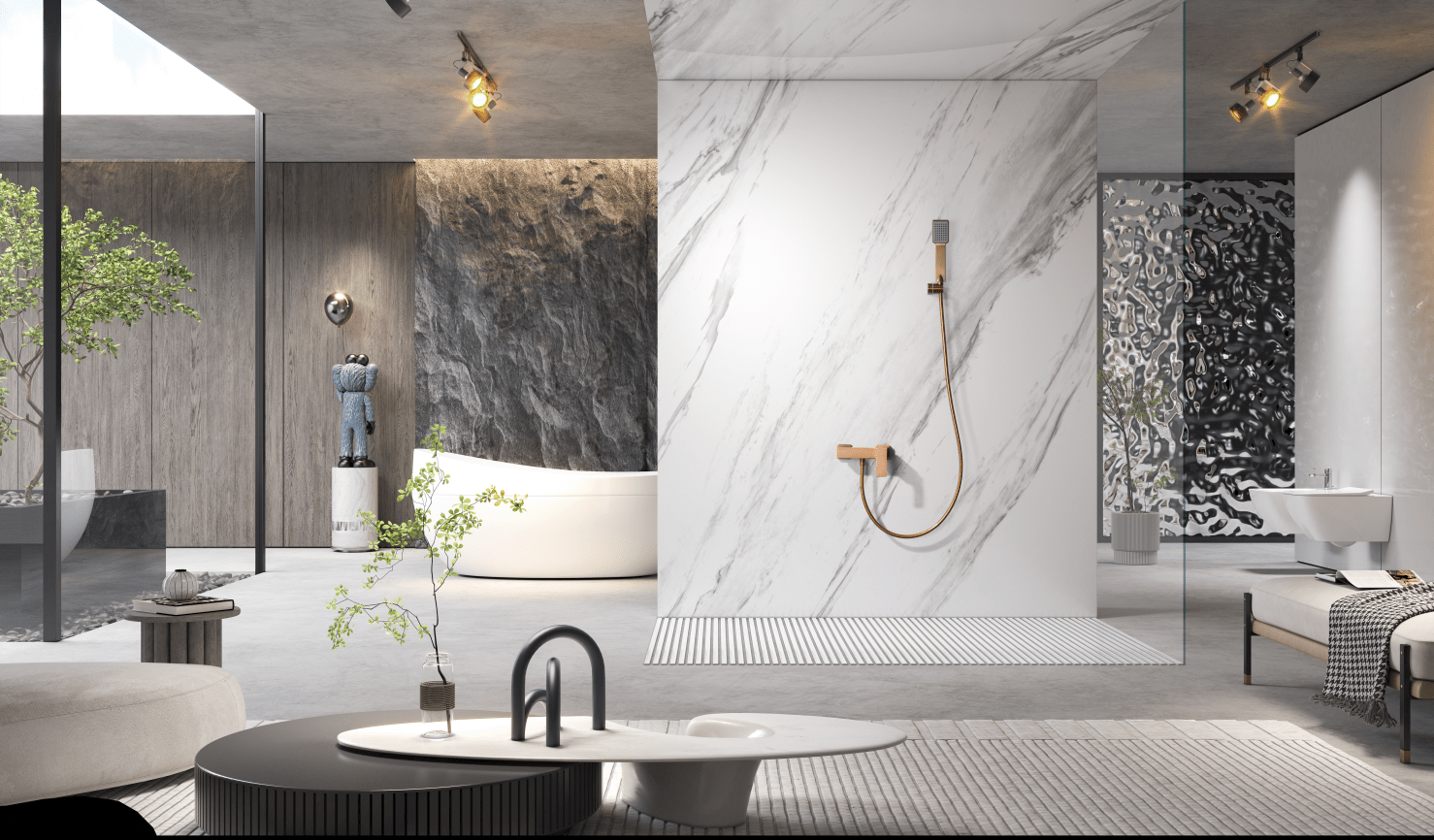 Imex - Kit ducha monomando Pisa oro rosa cepillado - BricoandPool