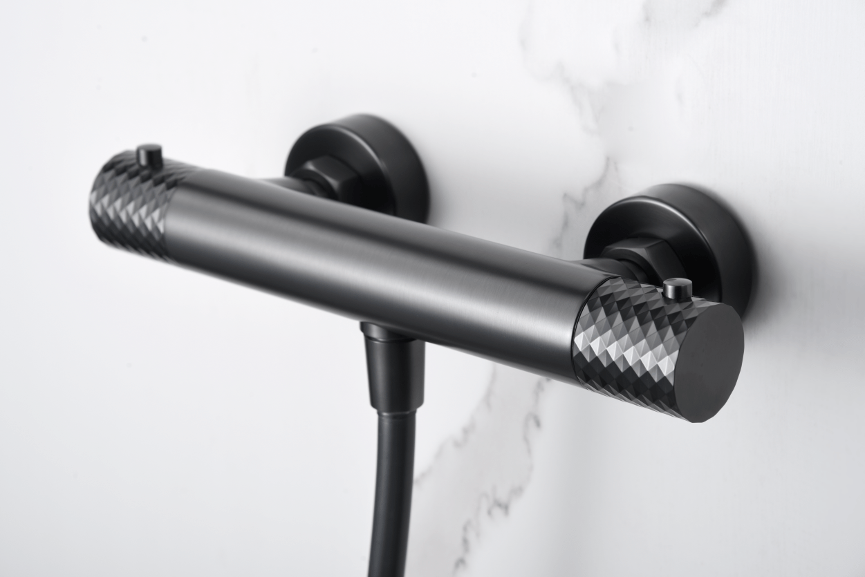 Imex - Kit ducha termostático Génova black gun metal - BricoandPool