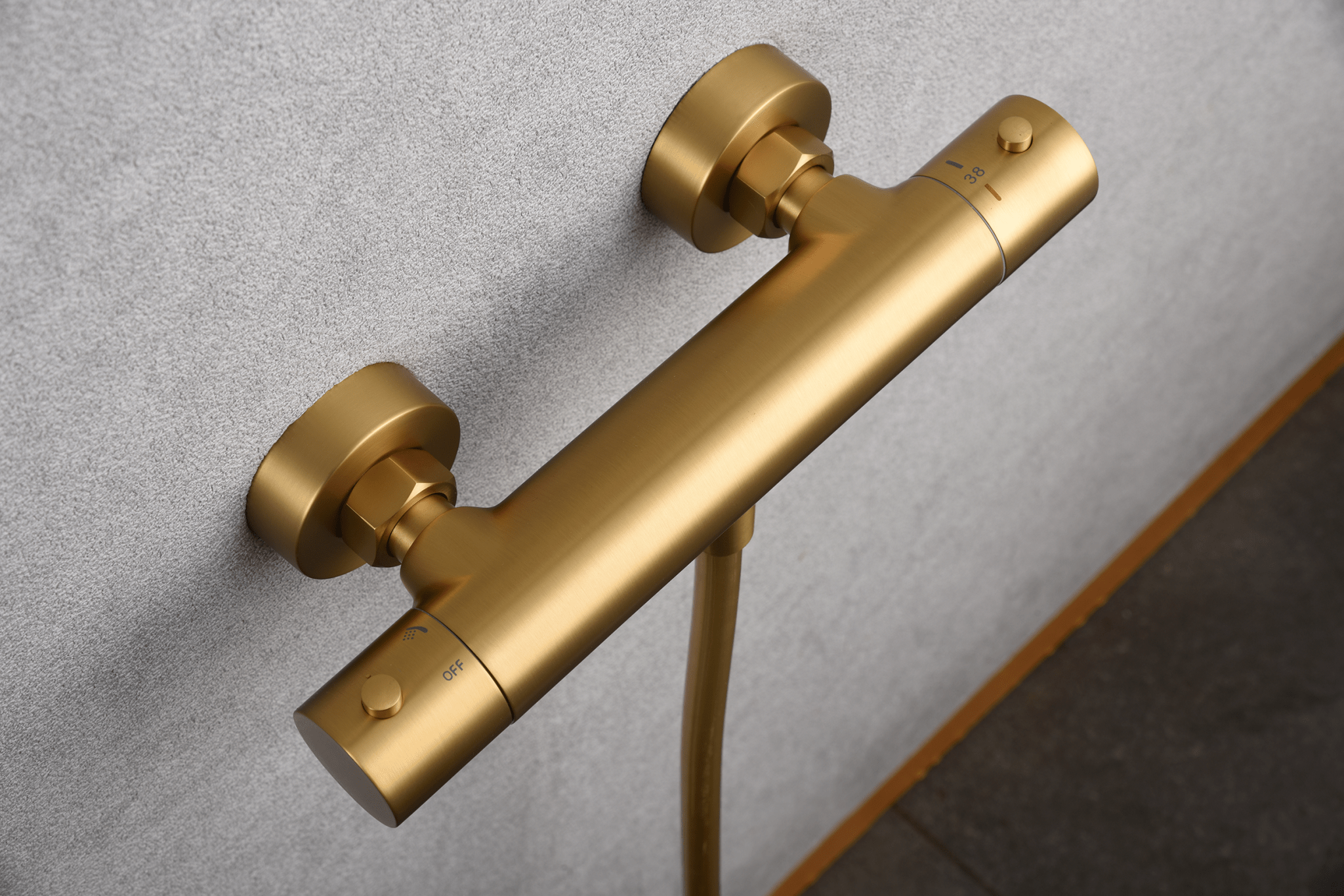 Imex - Kit ducha termostático Monza oro cepillado - BricoandPool