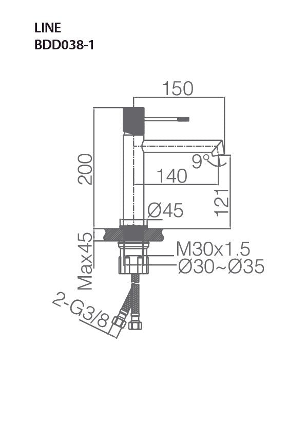 Imex – Line grifo monomando de lavabo gris champagne - BricoandPool