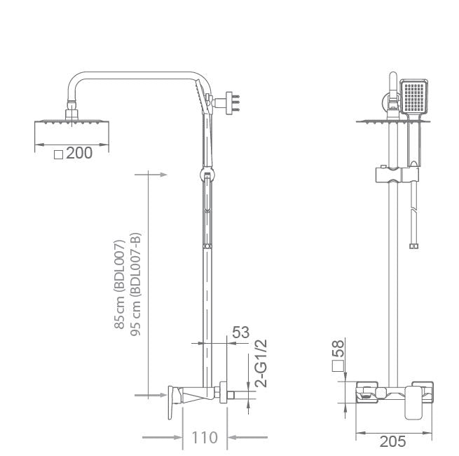 Imex – Liverpool columna de bañera monomando - BricoandPool