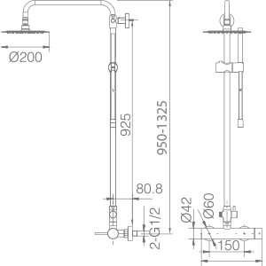 Imex – Milos columna de ducha monomando negro mate - BricoandPool