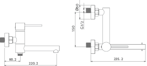 Imex - Milos grifo de baño - ducha negro mate - BricoandPool