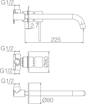 Imex – Milos grifo monomando de lavabo empotrado blanco mate - BricoandPool
