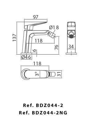 Imex - Monomando bidé Belgica - BricoandPool