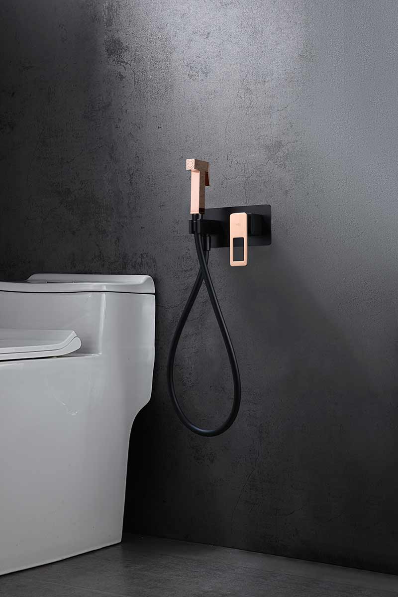 Imex - Monomando bidé empotrado Suecia negro oro rosa - BricoandPool