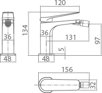 Imex - Monomando bidé Nápoles negro mate - BricoandPool
