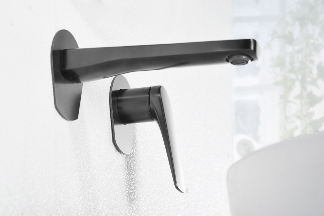 Imex - Monomando empotrado lavabo Delos black gun metal - BricoandPool