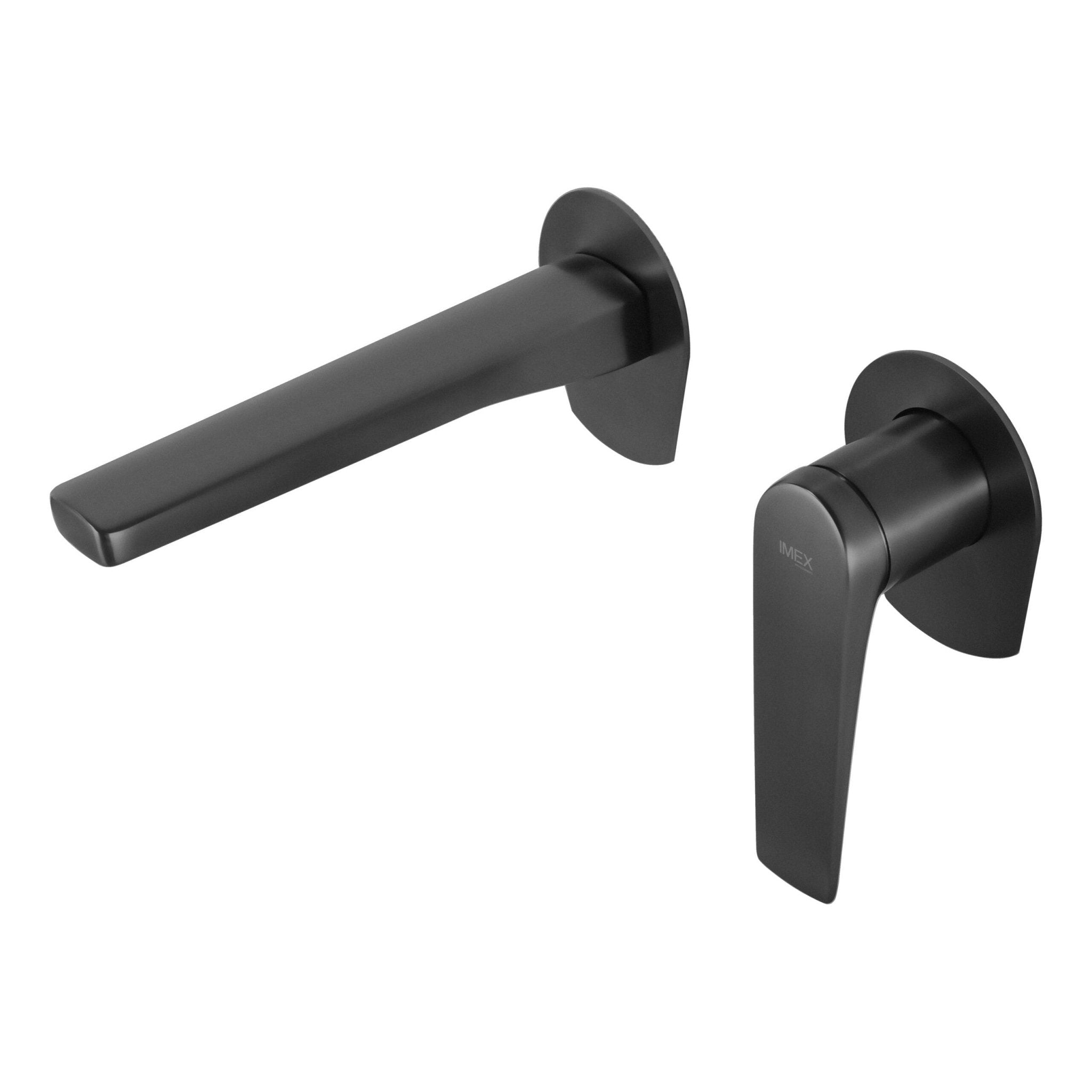 Imex - Monomando empotrado lavabo Delos negro mate - BricoandPool