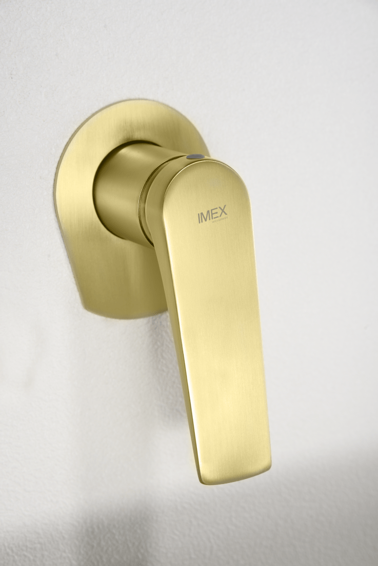 Imex - Monomando empotrado lavabo Delos oro cepillado - BricoandPool