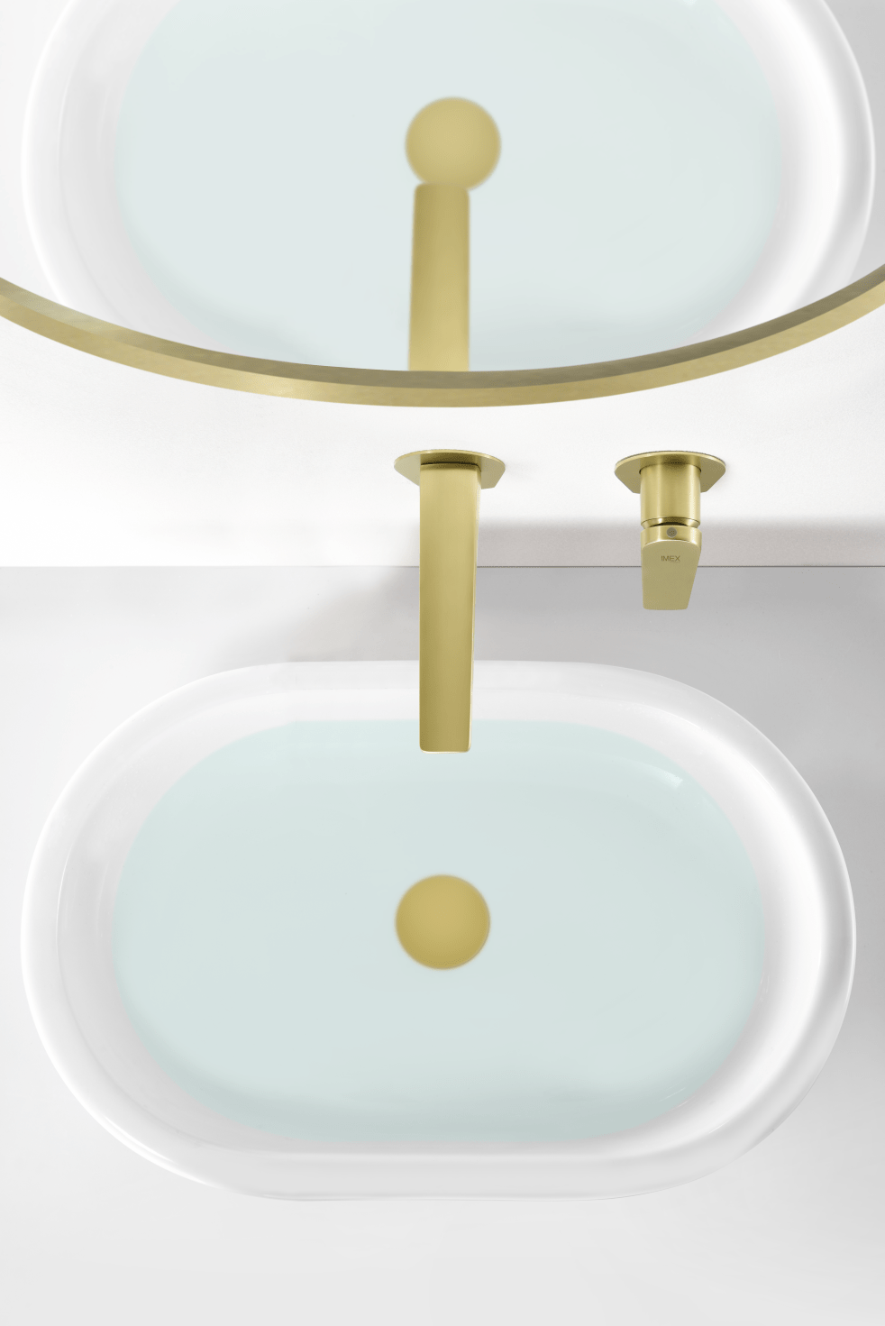 Imex - Monomando empotrado lavabo Delos oro cepillado - BricoandPool